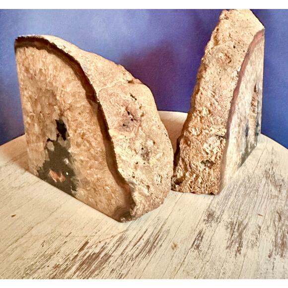 Geode Bookends, polished stone bookends, office decor, home decor - Picture 2 of 10